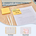 NEEWAY 450pcs Paper Clips Assorted Sizes with 100 Sheets Sticky Notes Set, Colored Paperclips for Office Document Organizing