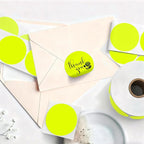 2 inch Dot Stickers Labels Circle Garage Sale Sticker 750Pcs Round Thermal Printer Stickers Printable Writable Price Labels for Yard Sale, Fluorescent Yellow