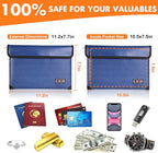 Fireproof Document Bag - with 5200°F Heat Insulated, Waterproof Fireproof Bag with Zipper, 8 Layers of Functional Materials, Fireproof Money Bag for Cash/Documents/Valuables, Fire bag 11"x7.7"