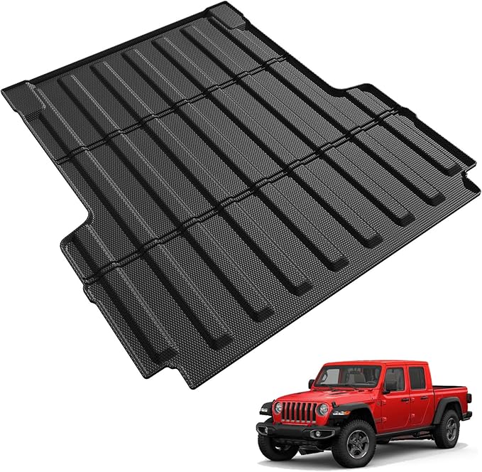 Truck Bed Mat 5FT for Jeep Gladiator JT 2026 2025 2024 2023 2022 2021 2020, All Weather TPE Heavy Duty Truck Mat Rear Bed Liner Cargo Mat for 2025 Jeep Gladiator Accessories