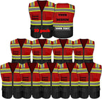 Safety Vest Reflective High Visibility with 5 Pockets ＆Zipper Class 2 Adult Unisex Construction Security Workwear