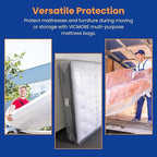 VICMORE Twin Mattress Bags 2-Pack - Heavy Duty Mattress Protector for Moving & Storage, 1.5 Mil Thick Plastic Covers, Tear-Resistant Dustproof, Fits Twin/Twin XL