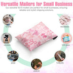 10x13 Poly Mailers – Coquette Bows Design – Waterproof, Tear-Resistant Shipping Bags with Adhesive Seal – 100 Pack – Package Mint
