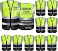 BeautyWill Custom Safety Vest Logo Class 2 High Visibility Reflevtive Vest Outdoor Protective Workwear