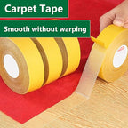 CHENYA Double Sided Tape Heavy Duty,0.39" X 66 Ft,Strong Carpet Tape with Fiberglass Mesh,Super Sticky Clear Two Sided Tape for Mounting Crafts,Carpet,Picture,Wallpaper,Balloon