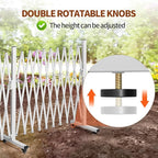 TECSPACE Aluminum Expandable Garden Fence, Portable Barricade Gate with Casters, Expansion Size 201×15.2×40.6 inches, Adjustable Flexible Fence Mobile Barricade Safety Barrier