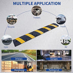 BESEA 6FEET Heavy Duty Rubber Speed Bump, 72" x 12" x 2" Heavy Duty Speed Bump Cable Protector Ramp for Driveway, Road Parking, Garage, Parking Lot, Warehouse
