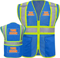 Custom Safety Vest with Logo Pockets High Visibility Reflective Vests Construction Security Workwear