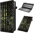 Car Registration and Insurance Holder, Leather Car Glove Box Organizer, Cool Car Accessories for ID, Driver's License Cards & Essential Document, business cards, Men&Women,Military Camouflage USA Flag