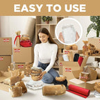 Honeycomb Packing Paper, 12"x150' White | Perforated Honeycomb Packing Paper Recyclable Moving Supplies for Shipping & Moving | Plastic-Free Alternative to Bubble Cushion Wrap with 36 Fragile Stickers