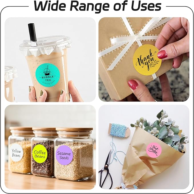 2 inch Dot Stickers Labels Circle Garage Sale Sticker 750Pcs Round Thermal Printer Stickers Printable Writable Price Labels for Yard Sale, Watercolor Green