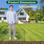 SUNLAX 5 Panels Garden Fence 10ft(L) x 24in(H) Fencing for Yard No Dig Animal Barrier Metal Dog Fence for Patio Outdoor Without Gate