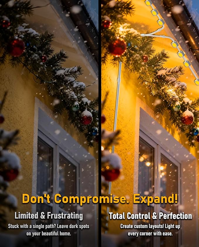 3-Pin Wire Connector Pair (2-Pack) for Govee Permanent Outdoor Lights Pro H706A H706B H706C & Dots String Lights H703A H703B, IP68 Waterproof Splice Kit for Govee Cuttable Lights, Male & Female Set