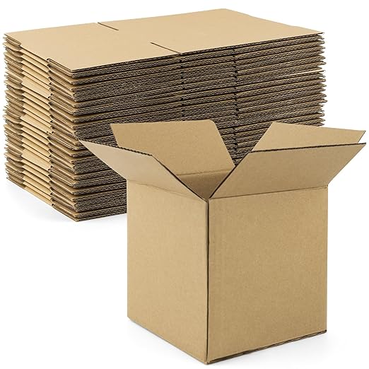 Golden State Art 6x6x6 Inches Shipping Boxes 28 Pack, Brown Corrugated Cardboard Box for Small Business Mailing Shipping and Storage