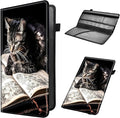 Car Registration and Insurance Holder, Leather Car Glove Box Organizer, Cool Car Accessories for ID, Driver's License Cards & Essential Document,business cards,Men&Women,Brown Cat and Book
