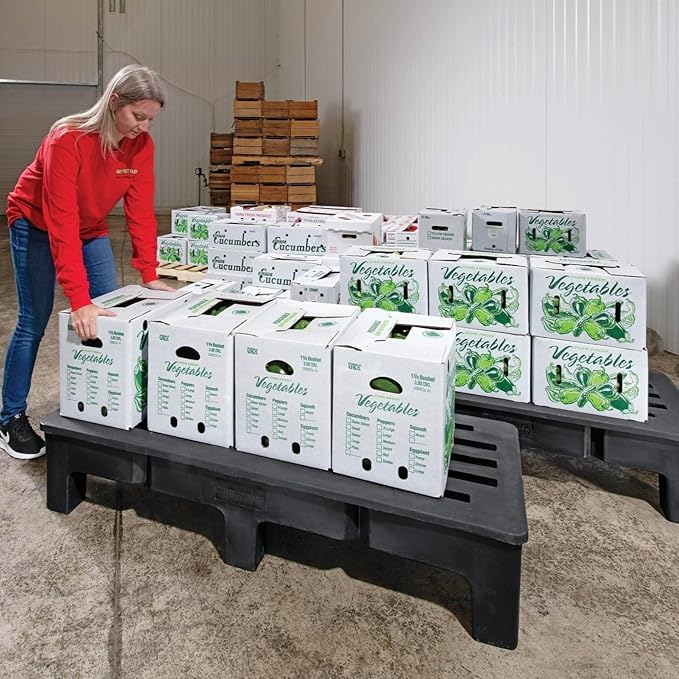 PolyMight Heavy-Duty Plastic Poly Dunnage Rack for Warehouses and Commercial Industrial Storage 60" x 22" x 12" with 1750 lb Capacity
