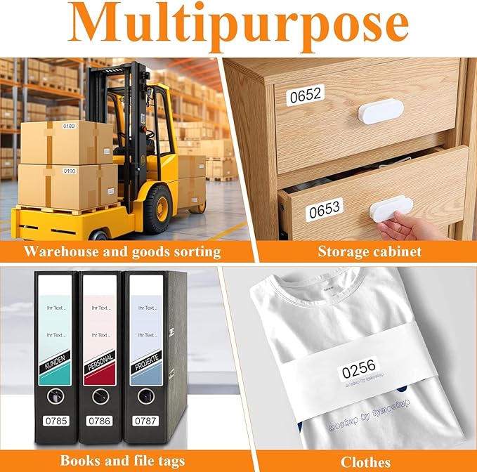 0001-2000 Pieces Inventory Number Sticker, 2 Roll Consecutively Numbered Labels Waterproof Tag, Self-Adhesive Numbered Sticker for Storage Classification Supplies (1.5 x 0.79 Inch)