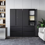 STANI 2 Drawer Lateral File Cabinet - Metal Storage Cabinet with Locking Drawers for Letter/A4 Size Files (Black)