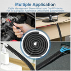 Nilight Cable Sleeve, 25ft-1inch Cord Management Sleeves, Braided Sleeving, Split Self Wrapping Wire Loom for Computer Electrical Automotive Harness Protector Organizer, Black