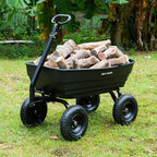 BILT HARD 1200 lbs 7 Cu Ft Poly Garden Dump Cart with 2-in-1 Convertible Handle, Quick Release, Dump Wagon Heavy Duty for Yard, Outdoor