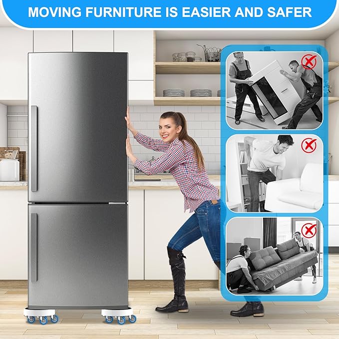 New Upgrade Furniture Movers with Wheels: Furniture Sliders with 360° Rotatable Wheels - Furniture Dolly for Moving Heavy Duty Sofa Bed - Load Capacity Up to 750lb