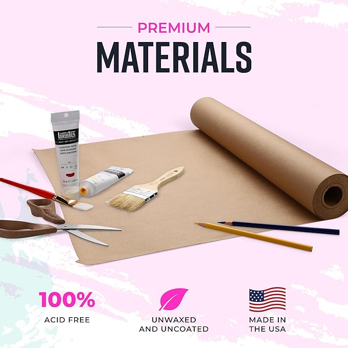 Bryco Goods 48" x 200' (2400") Brown Kraft Paper Roll - USA Made - Versatile for Different Arts and Crafts Projects - Pin Up Your Work Or School Notes - Create Vision Board for Your Bedroom