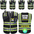 BeautyWill Custom Logo Safety Vest Class2 High Visibility Reflective Vest Breathable Construction Vest