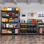 71"H Garage Shelving-5 Tier Garage Storage Shelves,Adjustable Heavy Duty Metal Shelving Unit and Storage Large Rack,Utility Steel Shelf For Warehouse Industrial Pantry Basement Organizers 71"x32"x14"