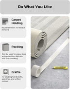 Lichamp Bulk 10 Pack Double Sided Carpet Tape for Hardwood Floors, 2 inch Wide by 11 Yards for Area Rugs On Carpet Stickers Rug Gripper Tape