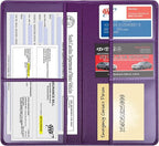 Wisdompro Car Document Holder Organiser, PU Leather Vehicle Insurance and Registration Holders Wallet Case for ID Card, Driving Licence, Key Contact Information Cards