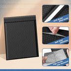 Fuxury Bubble Mailers 10x13 Inch Black 250 Pack Bulk Padded Envelopes Thick Mailing Envelopes Bubble Opaque Padded Mailers Shipping Bags for Mailing Book Makeup Small Business