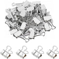 50 Pack Medium Silver Binder Clips 1 Inch (25 mm), Colored Paper Clamps, Middle Size Paper Clips for Office Home School Business 1"