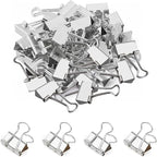 50 Pack Medium Silver Binder Clips 1 Inch (25 mm), Colored Paper Clamps, Middle Size Paper Clips for Office Home School Business 1"