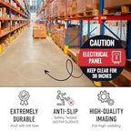 Caution Electrical Panel Circle Floor 10x10 inches, Floor Decal Anti-Slip Adhesive Floor Sign Made in USA