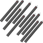 10-Pack Long Surge Protector Power Strip,16 Outlet Heavy Duty Power Strip Metal Power Bar,10 FT Long Extension Cord with Circuit Breaker for Garage,Workshop, 125V/1875W, ETL Listed, Black