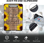 Clipboard with Storage, Hard Letter A4 Size Clip Board with Pen Holder & Paper Organizer, Heavy Duty Portable Writing Pad for Nurses Students Teachers Office Jobsite Contractor, Sunflower Bible