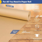 Vanhench 48"x 2400" (200') Brown Jumbo Roll Wrapping Paper, Kraft Craft Paper Roll for Bulletin Board Kids Arts Crafts Packing Shipping Poster Construction, Thanksgiving Christmas Wrapping Paper