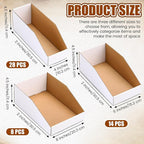 50 Pack Cardboard Storage Bins Assorted Sizes, Cardboard Boxes, 28 Pack 12x4x4.5, 14 Pcs 12x6x4.5, 8 Pcs 12x8x4.5 Corrugated Organizer Bins for Pantry, Shelves, Garage, Office, Shop