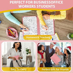 6 Sides Whiteboard Notebook Portable Whiteboard Dry Erase Notebook Portable Dry Erase Board Double Sided Folding Whiteboards White Board for Office Study Meeting(Pink,A4: 9"×12”)
