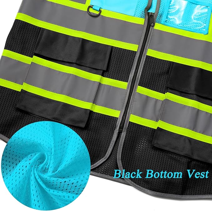 BeautyWill Custom Logo 10/20 Pack Safety Vest Class2 High Visibility Vest with Pockets Breathable Construction Vest Bulk