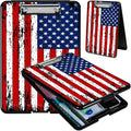 Clipboard with Storage, Hard Letter A4 Size Clip Board with Pen Holder & Paper Organizer, Heavy Duty Portable Writing Pad for Nurses Students Teachers Office Jobsite Contractor, American Flag 2