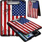 Clipboard with Storage, Hard Letter A4 Size Clip Board with Pen Holder & Paper Organizer, Heavy Duty Portable Writing Pad for Nurses Students Teachers Office Jobsite Contractor, American Flag 2