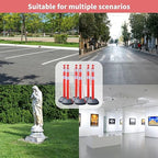 6 Pack Traffic Delineator Post Cones with Plastic Chain Crowd Control Barriers - Expandable 40" Traffic Control Cones, 6 x 6.6 Ft Chains for Indoor & Outdoor Use (Red-Water Filled Base)