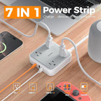 TESSAN Surge Protector Power Strip, 3 Ft Ring Pull Extension Cord with Multiple Outlets, 3 USB (1 USB C) 4 Outlets, 900J Surge Protection, Desktop Charging Station for Home, Office, Dorm Room