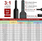 Chanzon 3:1 Ratio 1/4" (6.4mm) Heat Shrink Tubing - Marine Grade Waterproof Adhesive Lined - 8Ft Roll (2.5M Total Length) Black Polyolefin Sleeving Wrap Shrinking 3 to 1 Ratio 1pcs
