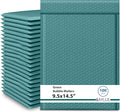 Green 9.5x14.5 Inch Poly Bubble Mailers #4 | Self Seal Large Padded Envelopes Air Cushioned Bubble Mailer | Usable Size 9.5x13 Inch | Waterproof Lightweight Mailing Shipping Bags | 100 Pack Bulk