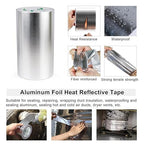 BOMEI PACK Adhesive Aluminum Foil Heat Shield Tape Barrier, Fiberglass Thermal Insulation Reflective Material High Temp Protection (8in*66ft)