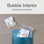 Quality Park Bubble Mailers, 4 x 8 Shipping Envelopes, Self-Seal, Small Blue Padded Envelopes, Redi-Strip Peel Off Closure, 50 Per Box (QUA85909)