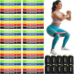 50PCS Resistance Bands Bulk Pack for Gym Studios, Trainers & Schools, 10 Mini Bands Sets, 5 Levels Color-Coded Durable Loop Exercise Bands for Pilates, Yoga, Rehab, Gift for Team Fitness