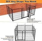 32 in(H) Decorative Garden Fence with Gate, 8 Panels Total 17.7 Ft(L) Heavy Duty Iron Animal Barrier Fence for Yard,Suitable for Indoor Pet Or Outdoor Dog Fencing, Garden Border Fence